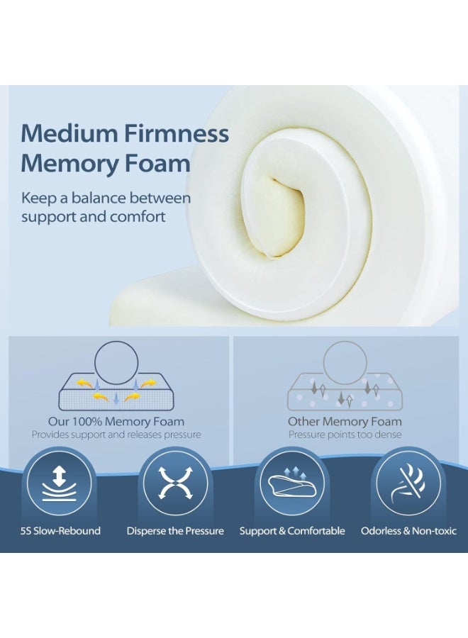 وسادة عنق من رغوة الذاكرة (Memory Foam) - وسادة سرير مريحة بتصميم انسيابي مزدوج الاستخدام (2 في 1) مع غطاء قابل للغسل وجيد التهوية؛ مناسبة لمن ينامون على الجانب أو الظهر أو البطن. - Image 5