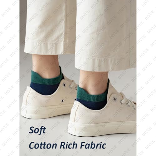 DIVUE Ankle Length Cotton Socks for Men & Women | Multi Color Pack of 6 Combo | Double Ear Design | Breathable Soft Cotton Fabric | Stretchable Durable Comfortable Socks for Gym Sports Office Casual - Image 5