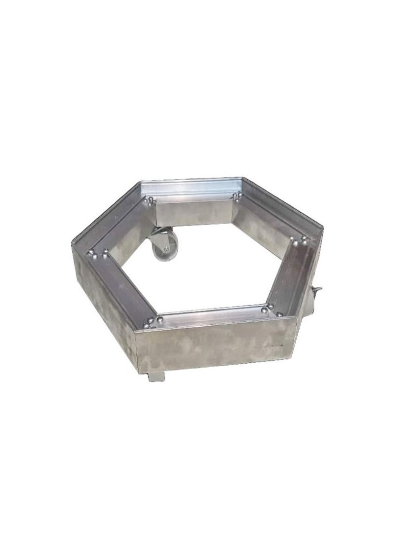 قاعدة و حامل اسطوانة غاز متحرك مع عجلات اللون فضى