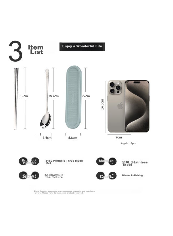 GRASEY Guangyi 316 Stainless Steel Chopsticks And Spoon Cutlery Set For One Person With Portable Storage Box Gy8903 - Image 2
