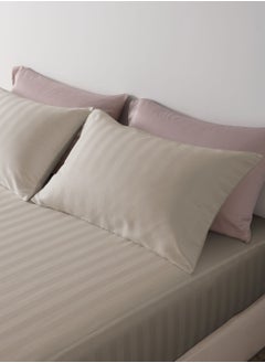 Master Home Textile King Microfiber Sheet Set, King Size 3 Pieces, Hotel Stripes design  - Image 3