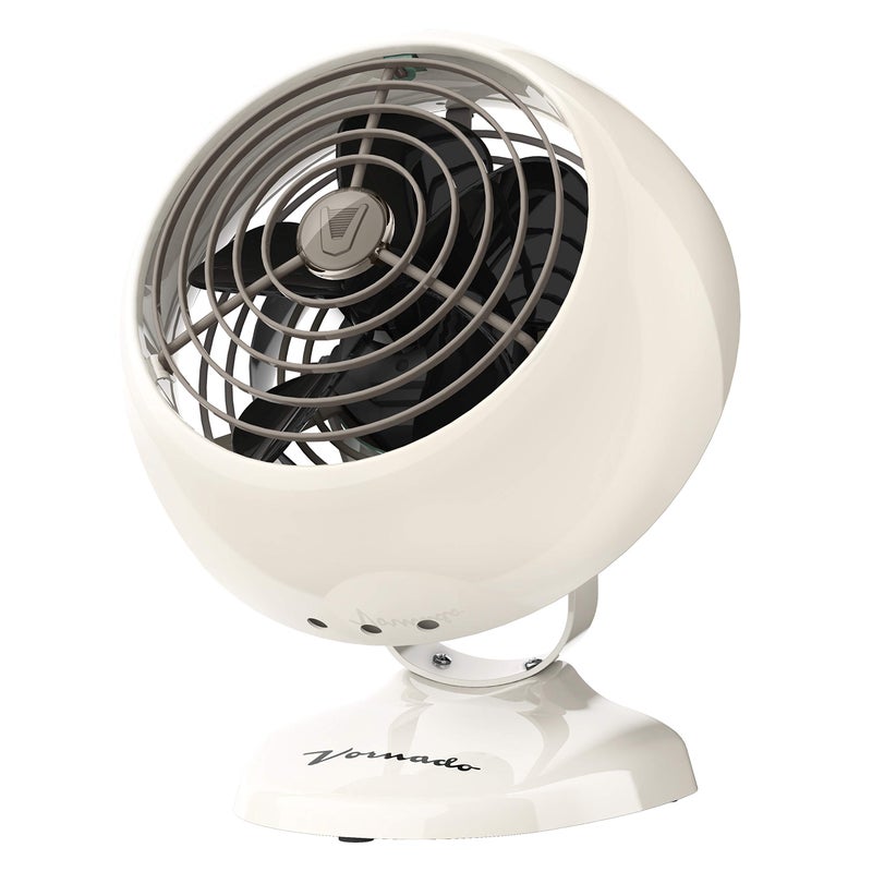 Vornado VFANâ„¢ Mini Classic Vintage Fan, Retro Metal Air Circulator, For Desk & Bedside, 2 Speeds, Adjustable Tilt, Personal Cooling with Targeted Airflow, Quiet Fan, Vintage White - Image 1