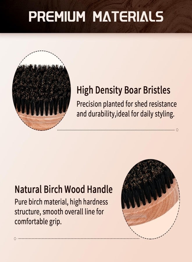 Goiple 360 Curved Wave Brush For Men & Beard - Soft Hard Palm Wave Hair Brushes Wave Styler Great for Wolfing - Made with Beech Mix Nature Boar Bristle Brush for Barbers & Daily Use Black Hair (Coffee) - Image 5