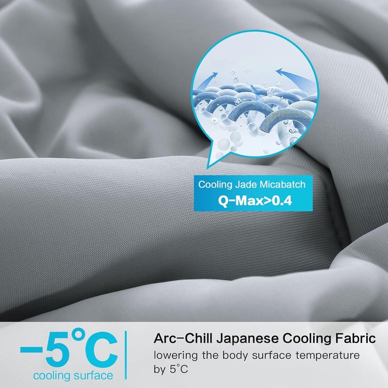 EASELAND Cooling Comforter Queen, Cold Touch Fabric Absorbs Body Heat, Double-Sided Cool Design Soft Fluffy Cooling Blanket for Night Sweats Hot Sleeper(Grey, Queen(90"x90")) - Image 3