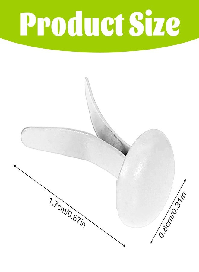 Ymapinc 100PCS Brads Paper Fasteners, Round Fasteners Brads Mini Metal Brads for Craft Art Crafting Project Brass Fasteners Handmade Project Decorative Paper Decoration DIY Supplies(White) - Image 2