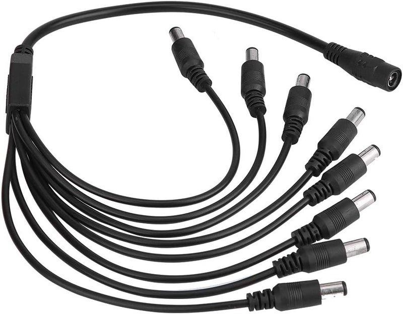 klarako DC Power Cable Connectors, for CCTV Security Surveillance Camera Power System and Led Strips Lighting Connection(5.5x2.1mm) 1 Female to 8 Male Splitter Adatper Cable - Image 1
