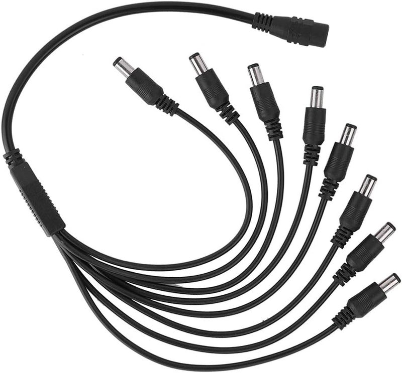 klarako DC Power Cable Connectors, for CCTV Security Surveillance Camera Power System and Led Strips Lighting Connection(5.5x2.1mm) 1 Female to 8 Male Splitter Adatper Cable - Image 2