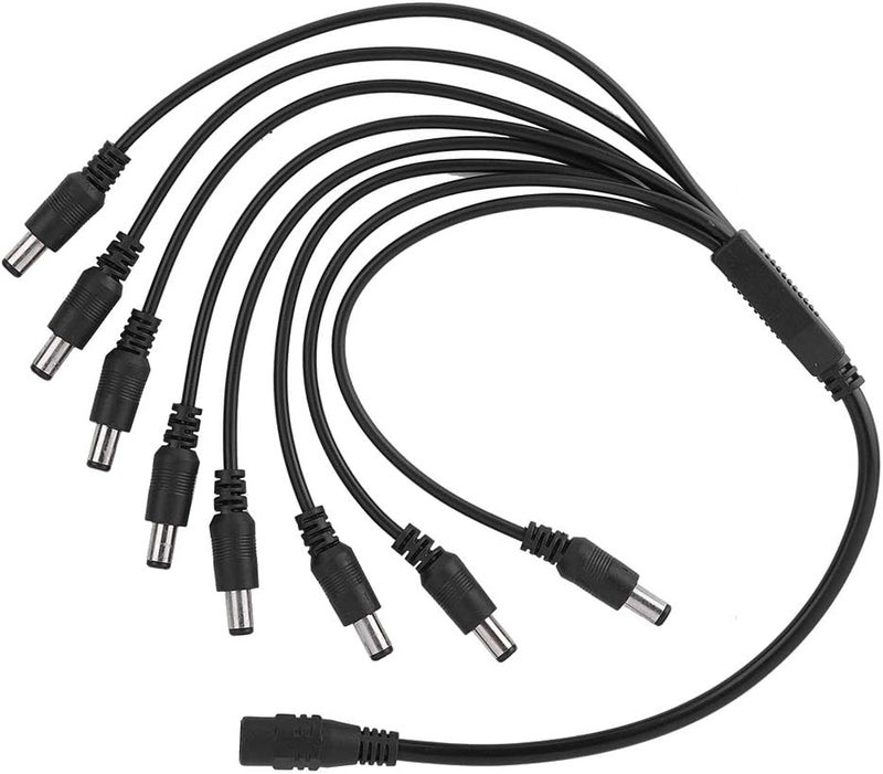 klarako DC Power Cable Connectors, for CCTV Security Surveillance Camera Power System and Led Strips Lighting Connection(5.5x2.1mm) 1 Female to 8 Male Splitter Adatper Cable - Image 3