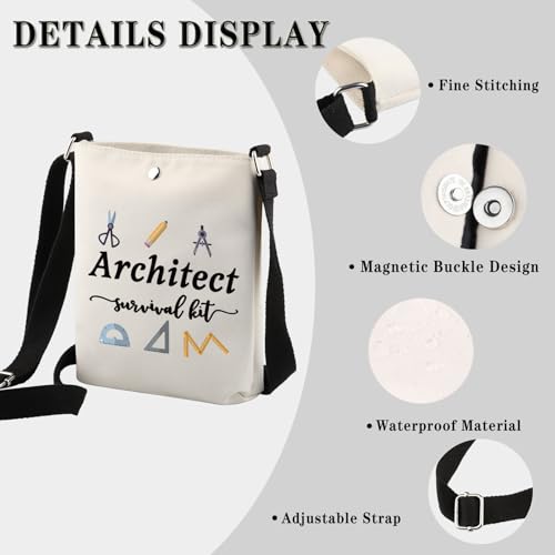 GJTIM Architecture Gifts Architecture Student Gift Architect Survival Kit Zipper Pouch Makeup Bag for Architects (Survival Architect CB) - Image 3