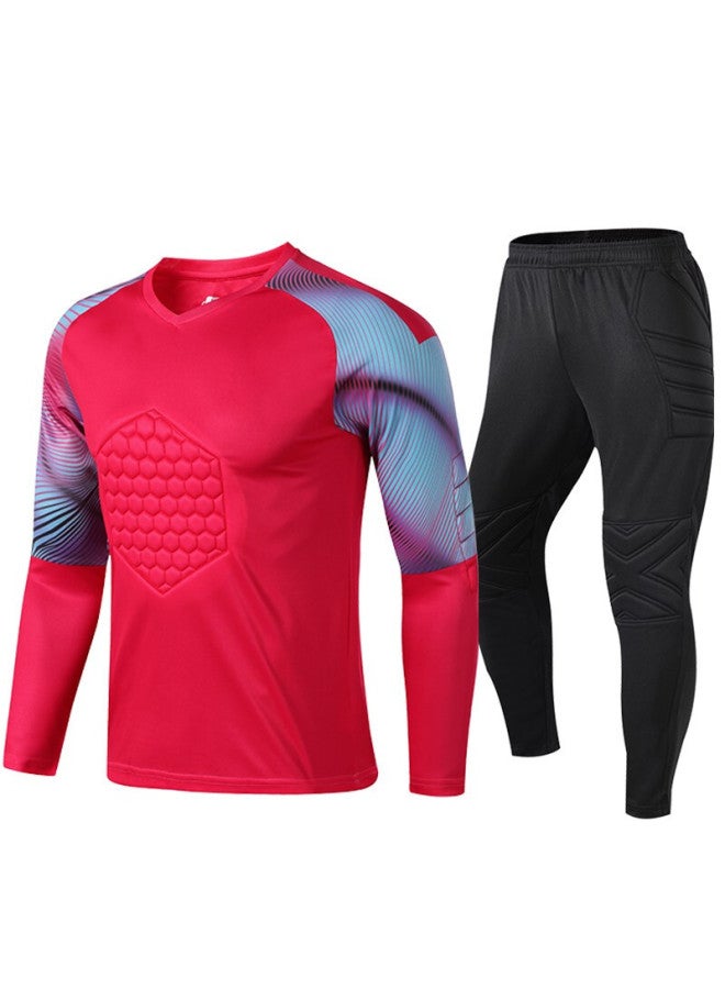 Football Goalkeeper Suit Men's Long Sleeve Suit Crash Resistant Plus Pad Men's And Women's Children's Longmen Suit Thickened