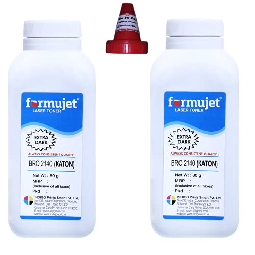Formujet Bro KATON Toner Powder 80g X 2 Bottles for Use in Printer Brother HL-2140, 2150N, 2170W, DCP-7030, 7040, MFC-7320, 7340, 7440, 7450, 7840N, Ricoh SP1200S, 1200SU, 1200SF, 1210 - Image 1