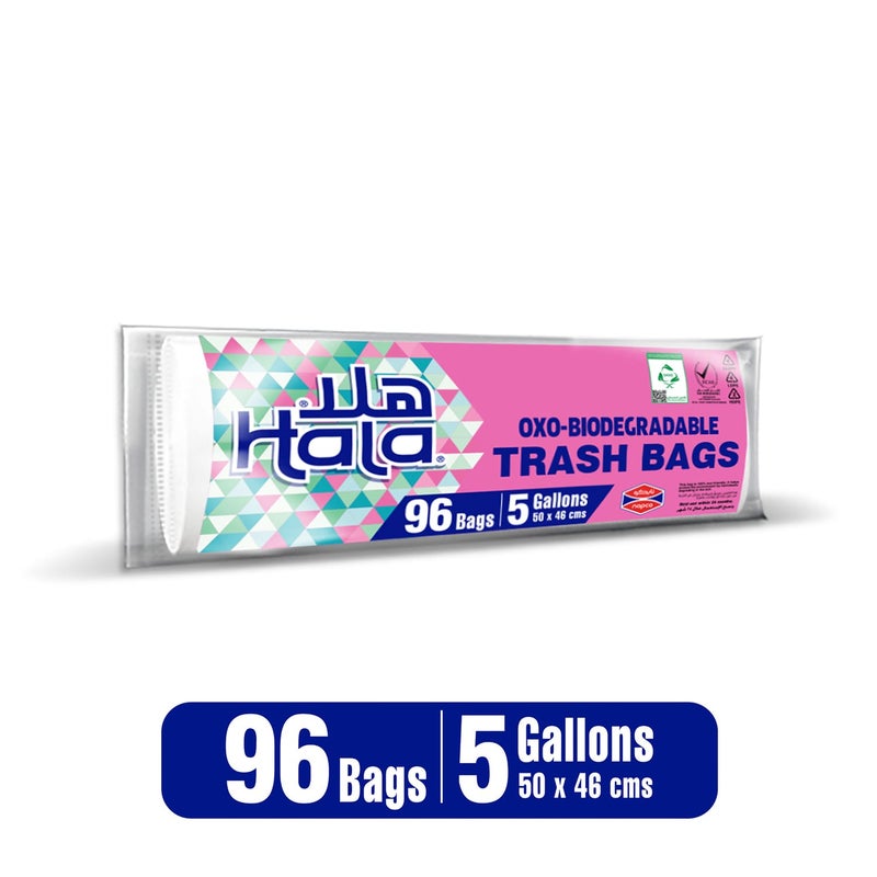 Hala Trash Bags Oxo Biodegradable 5 Gallons Size 50 x 46cms 96 pcs