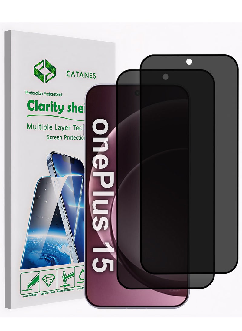 CATANES 2 قطع من درع الخصوصية الممتاز لجهاز OnePlus 15 واقي شاشة زجاجي مقسى 9H - Image 1