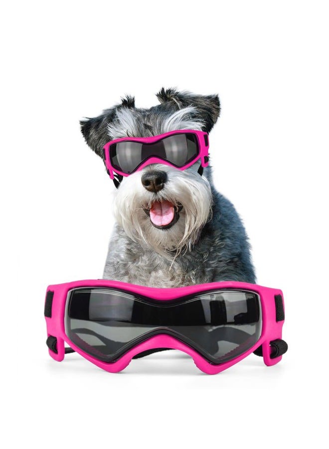 NAMSAN Dog Sunglasses Medium Breed UV Protection Pug Dog Goggles for Small to Medium Dogs Windproof Anti-Fog Snowproof Puppy Glasses, Easy Wear/Adjustable (Cool Pink) - Image 1