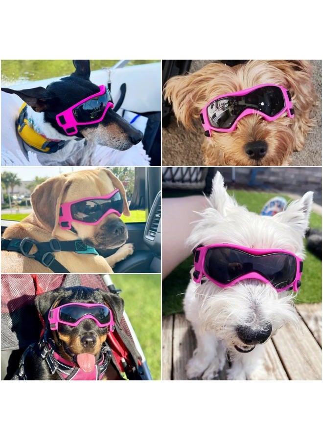 NAMSAN Dog Sunglasses Medium Breed UV Protection Pug Dog Goggles for Small to Medium Dogs Windproof Anti-Fog Snowproof Puppy Glasses, Easy Wear/Adjustable (Cool Pink) - Image 2