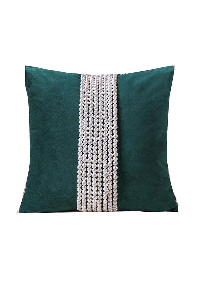 DANUBE HOME Danube Home Gleam Handmade Pearls Cushion 45x45cm Green | Velvet Decorative Lightweight Throw Pillow For Sofas, Couches, Beds For Living Room 