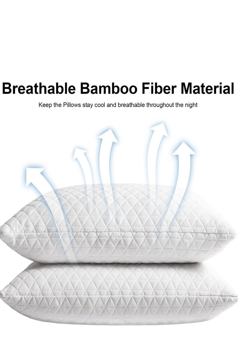 وسادة رغوة الذاكرة القابلة للتعديل - حشوة إضافية 1600 جرام، مقاس كبير 48x74 سم | غطاء قابل للغسل من خيزران | ارتفاع قابل للتخصيص لجميع أوضاع النوم | مضاد للحساسية ولا ينتطح أبدًا - Image 5