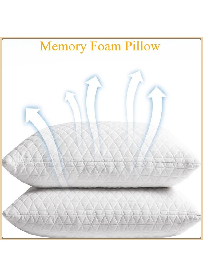 وسادة رغوة الذاكرة القابلة للتعديل - حشوة إضافية 1600 جرام، مقاس كبير 48x74 سم | غطاء قابل للغسل من خيزران | ارتفاع قابل للتخصيص لجميع أوضاع النوم | مضاد للحساسية ولا ينتطح أبدًا - Image 1