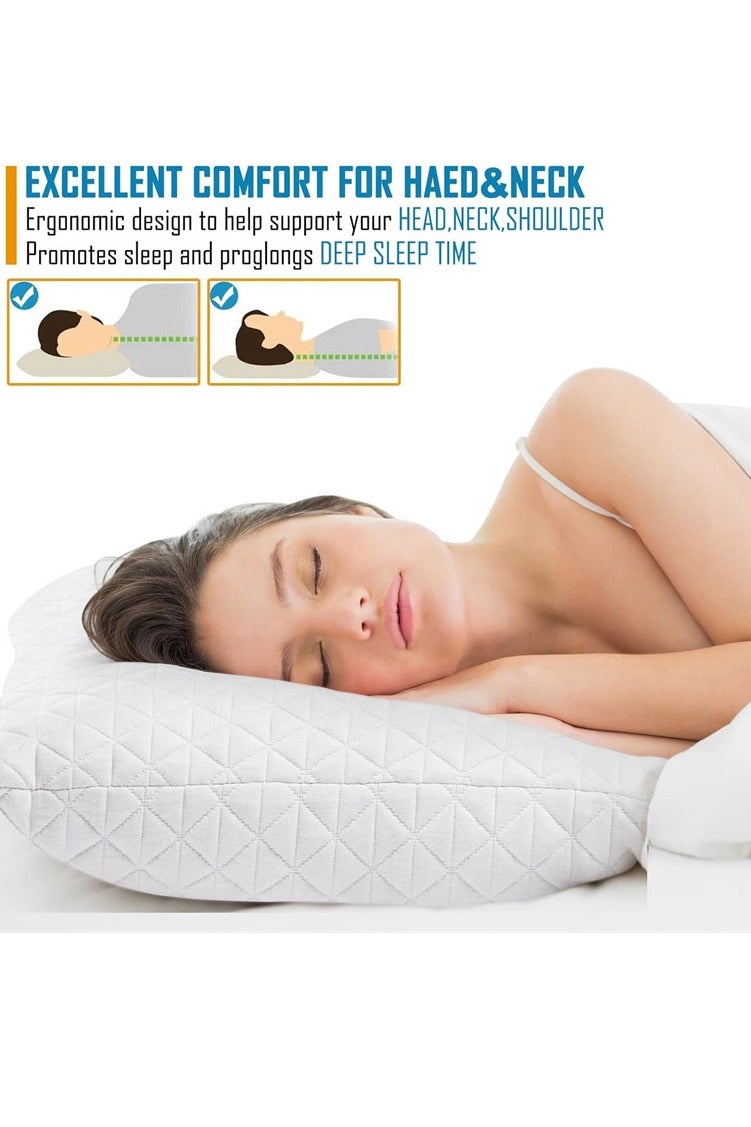 وسادة رغوة الذاكرة القابلة للتعديل - حشوة إضافية 1600 جرام، مقاس كبير 48x74 سم | غطاء قابل للغسل من خيزران | ارتفاع قابل للتخصيص لجميع أوضاع النوم | مضاد للحساسية ولا ينتطح أبدًا - Image 4