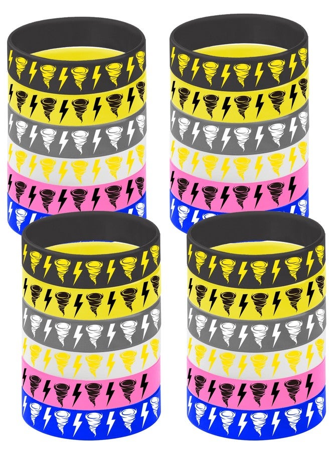 ATSMOICY 24PCS Tornado Rubber Silicones Wristbands Weather Themed Birthday Party Favors Decorations - Image 1
