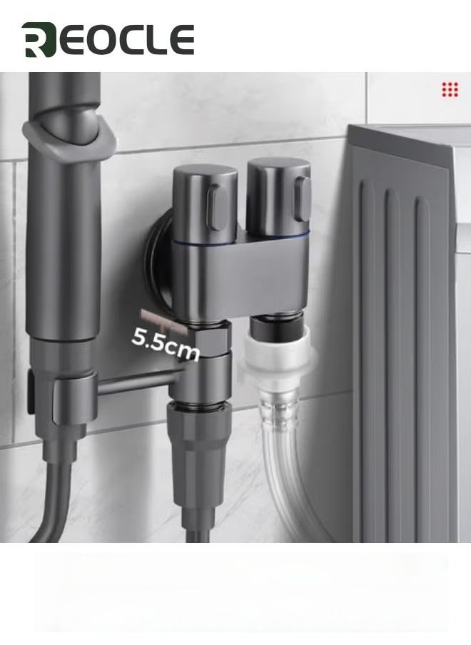 REOCLE 4 Pcs Bidet Toilet Spray Gun Set Handheld Bidet Sprayer Shattaf with Stainless Steel Chrome Hose Toilet Water Sprayer Black - Image 3