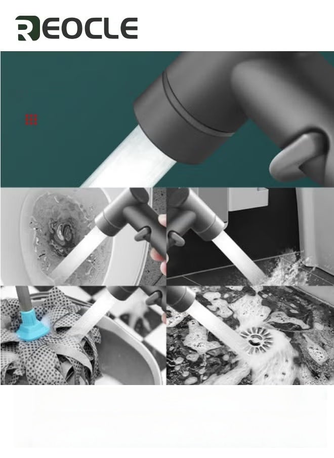 REOCLE 4 Pcs Bidet Toilet Spray Gun Set Handheld Bidet Sprayer Shattaf with Stainless Steel Chrome Hose Toilet Water Sprayer Black - Image 5