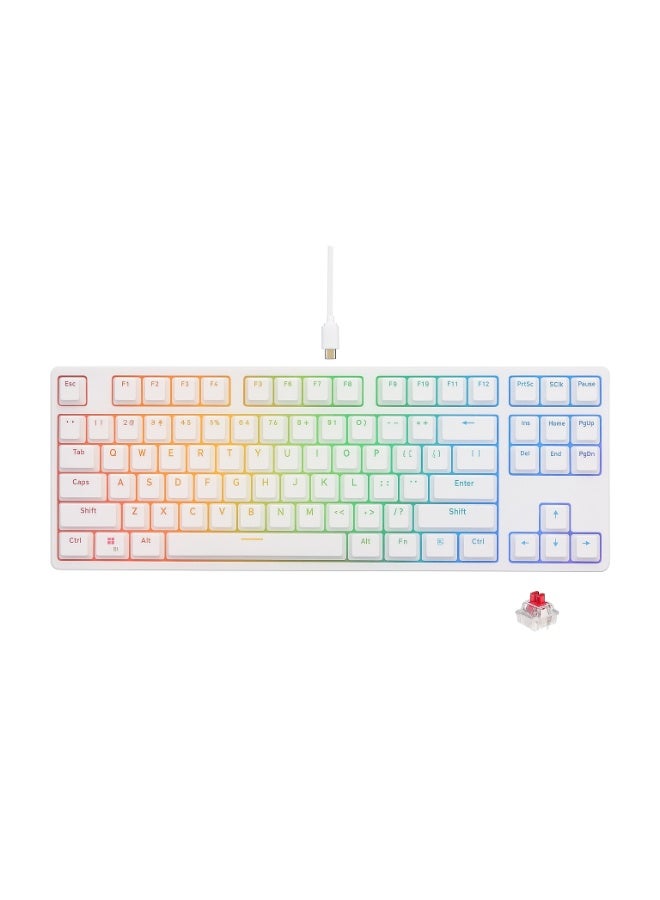 GK687 Gaming Mechanical Keyboard - Gateron Red Switches - Full RGB LED Lighting - Programmble Keys with Software