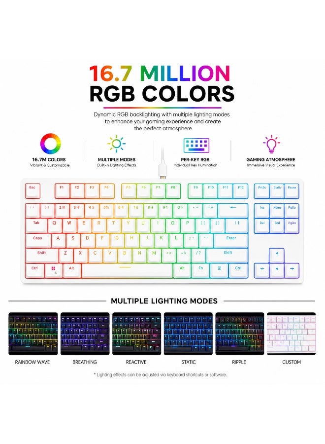 لوحة مفاتيح الألعاب الميكانيكية GK687 - مفاتيح Gateron الحمراء - إضاءة LED RGB كاملة - مفاتيح قابلة للبرمجة باستخدام البرنامج (الإنجليزية والعربية) - Image 5