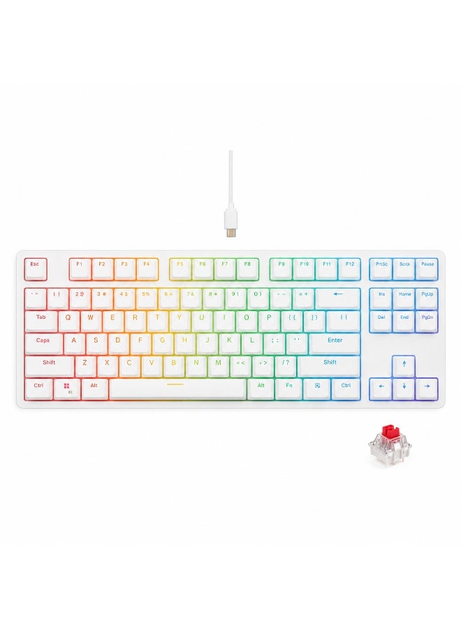 لوحة مفاتيح الألعاب الميكانيكية GK687 - مفاتيح Gateron الحمراء - إضاءة LED RGB كاملة - مفاتيح قابلة للبرمجة باستخدام البرنامج (الإنجليزية والعربية) - Image 1