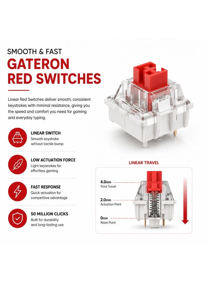 لوحة مفاتيح الألعاب الميكانيكية GK687 - مفاتيح Gateron الحمراء - إضاءة LED RGB كاملة - مفاتيح قابلة للبرمجة باستخدام البرنامج (الإنجليزية والعربية) - Image 2