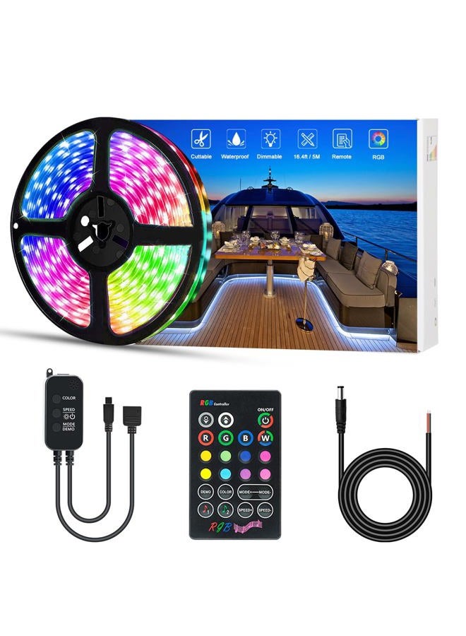 UCINNOVATE أضواء القارب، شريط ضوء LED RGB بلوتوث 12 فولت، أضواء داخلية بحرية مقاومة للماء IP65 للقوارب الشراعية، أضواء سطح القارب، أضواء تزيينية، أضواء داخلية للضيافة، أضواء ليلية للصيد - Image 1