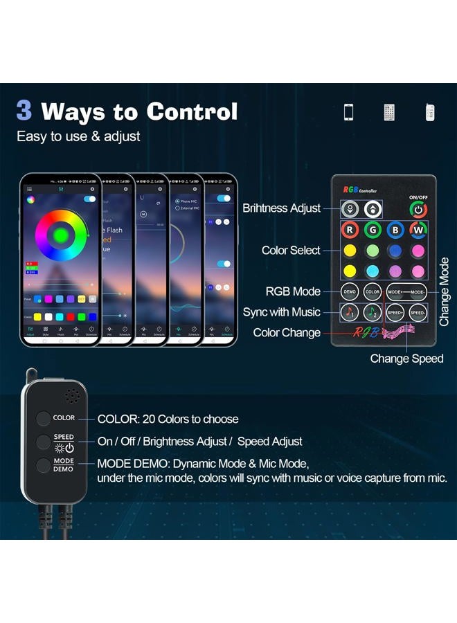 UCINNOVATE أضواء القارب، شريط ضوء LED RGB بلوتوث 12 فولت، أضواء داخلية بحرية مقاومة للماء IP65 للقوارب الشراعية، أضواء سطح القارب، أضواء تزيينية، أضواء داخلية للضيافة، أضواء ليلية للصيد - Image 4