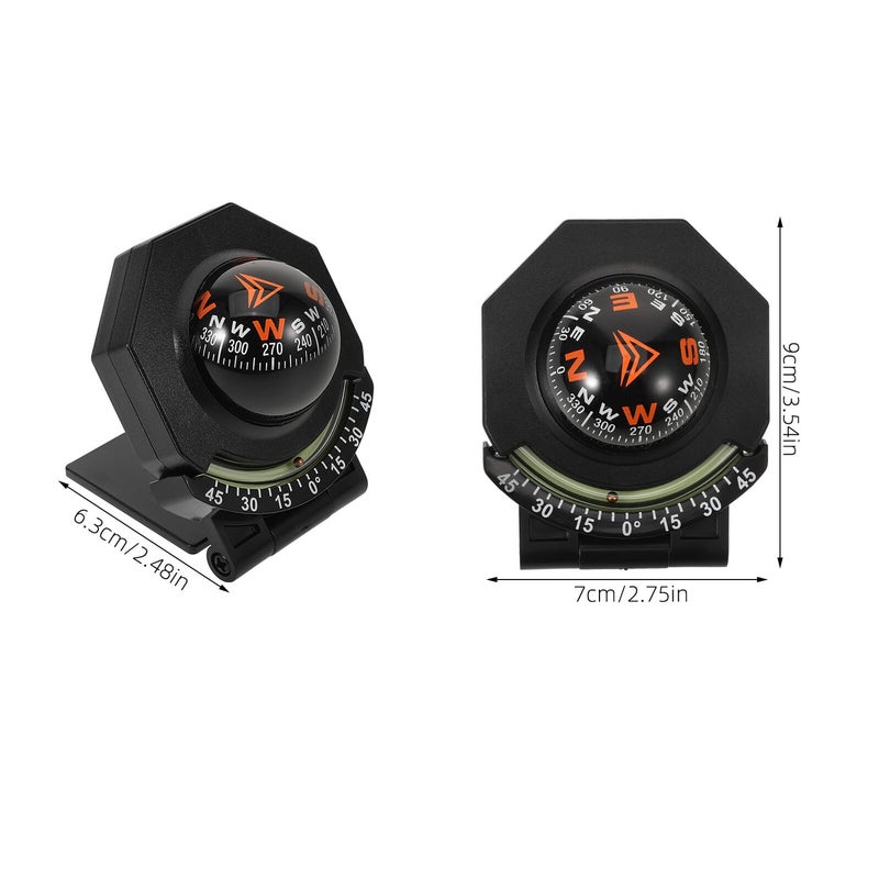 High Precision Car Dashboard Compass with Slope Meter for Vehicle Marine Navigation - Image 3