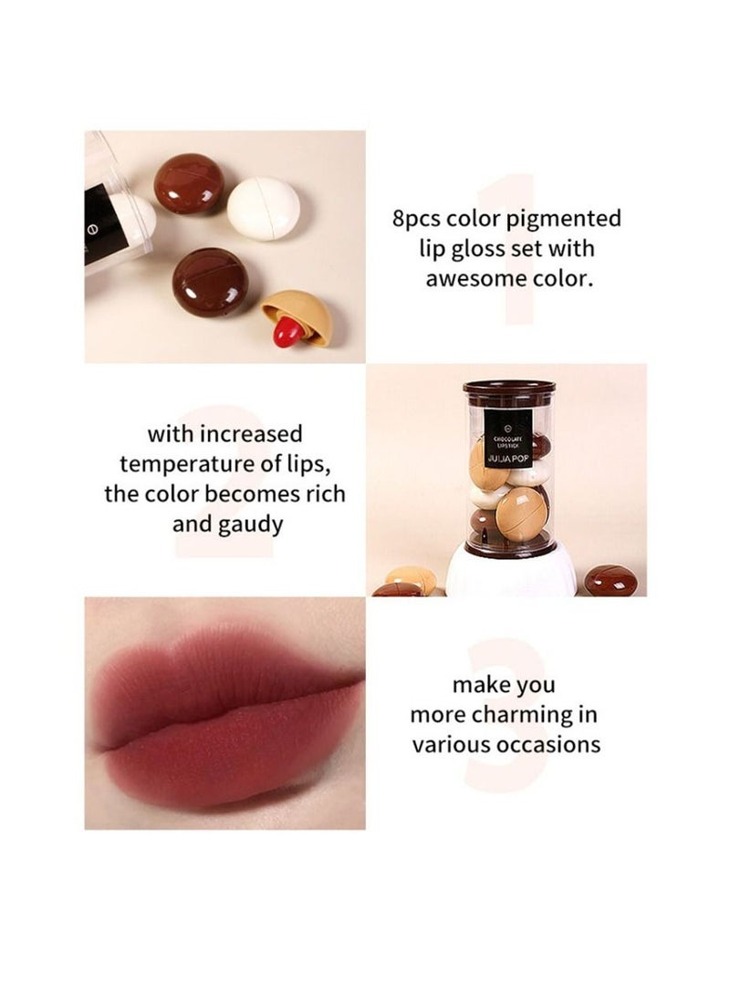 JULIA POP 8 Piece Ingenious Cocoa Explosive Lipstick - Image 3