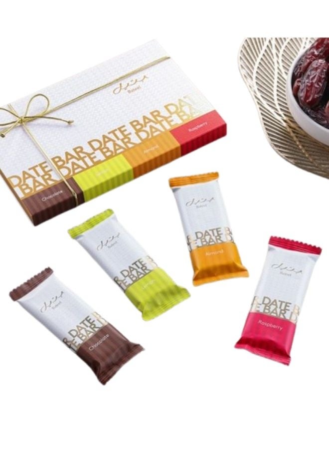 Bateel Date Bar Gift Set (Chocolate, Lemon, Almond & Raspberry Bars) 40gm  Pack Of 4 - Image 2