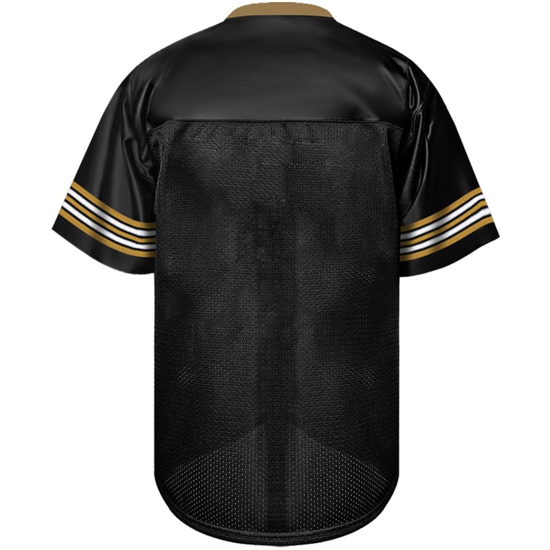 Atonmore Men Blank Plain Football Jersey, Adult Hip Hop Hipster Short Sleeve Mesh Pullover Shirts,Custom Sports Uniforms for Party(ST-Black,Large) - Image 3