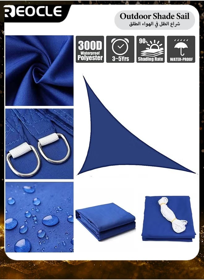 REOCLE Sun Shade Sail 9.8×9.8×9.8FT Triangle Canopy Light Grey Outdoor UV Sun Shade Sail Heavy Duty UV Protection Beach Shade Canopy Wind Sail for Patio & Backyard & Garden & Lawn  - Image 1
