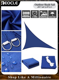 REOCLE Sun Shade Sail 9.8×9.8×9.8FT Triangle Canopy Light Grey Outdoor UV Sun Shade Sail Heavy Duty UV Protection Beach Shade Canopy Wind Sail for Patio & Backyard & Garden & Lawn  - Image 1