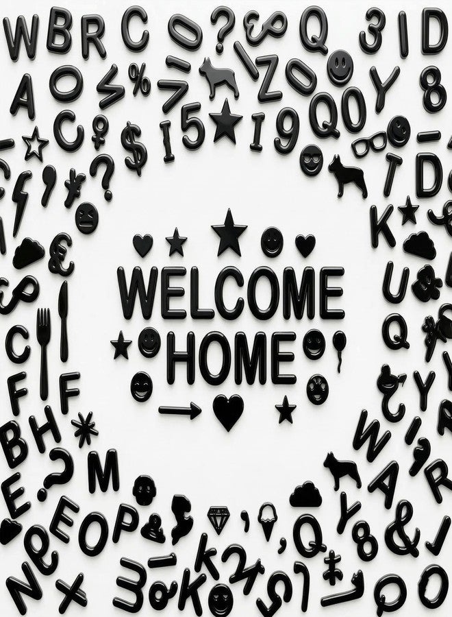 C CRYSTAL LEMON Black Precut Letter Board Letters, 394 Pieces, 0.75 Inch Plastic Letters Numbers and Symbols, Fits Standard Felt Letter Boards, Not for Pegboards - Image 1
