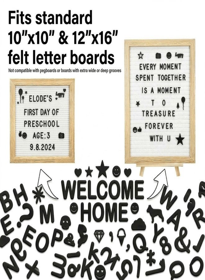 C CRYSTAL LEMON Black Precut Letter Board Letters, 394 Pieces, 0.75 Inch Plastic Letters Numbers and Symbols, Fits Standard Felt Letter Boards, Not for Pegboards - Image 2