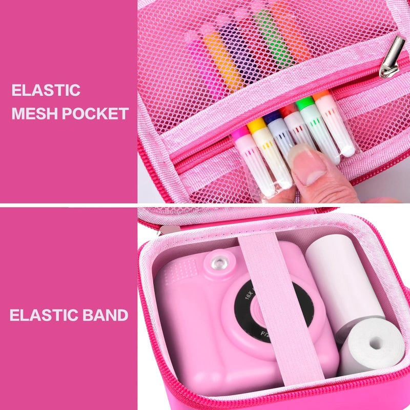 PAIYULE Kids Instant Print Camera Case Compatible with ESOXOFFORE for Dylanto for DUDUDRAGON for GKTZ for ETIKEZ for Dafotil for Careenoah Digital Video Prints Paper Bag (Box Only) Rose Red - Image 5