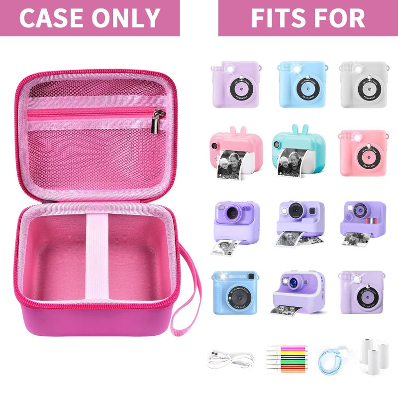 PAIYULE Kids Instant Print Camera Case Compatible with ESOXOFFORE for Dylanto for DUDUDRAGON for GKTZ for ETIKEZ for Dafotil for Careenoah Digital Video Prints Paper Bag (Box Only) Rose Red - Image 2