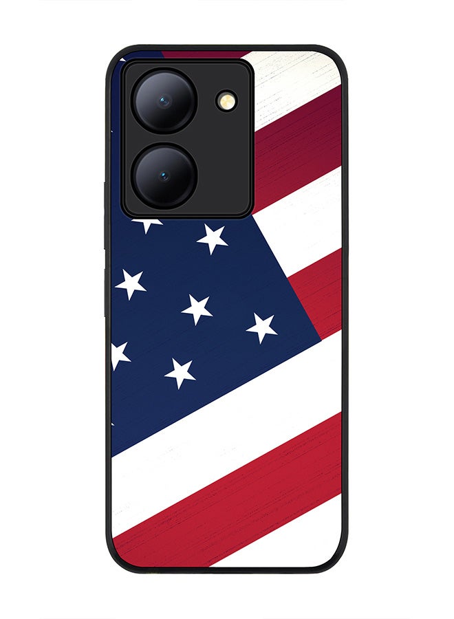Stylizedd Rugged Black Edge case for Vivo Y27s/ Vivo Y27 5G, Slim fit Soft Case Flexible Rubber Edges Anti Drop TPU Gel Thin Cover - Flag Of US - Image 1