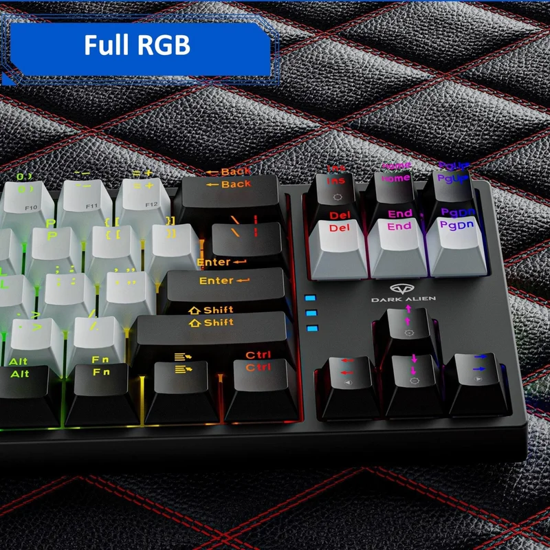 Valkyrie Blue Switch Dark Alien K710 71 Keys RGB Gaming Keyboard - Mechanical Blue Key Type-C - 2 Level Height BlackWhite