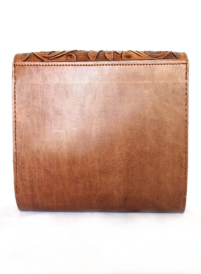 cords craft Purses for Women, Wallet for Wedding, Leather Clutch Bags, Western Leather Clutch with Flap, Tan, Medium - Image 2