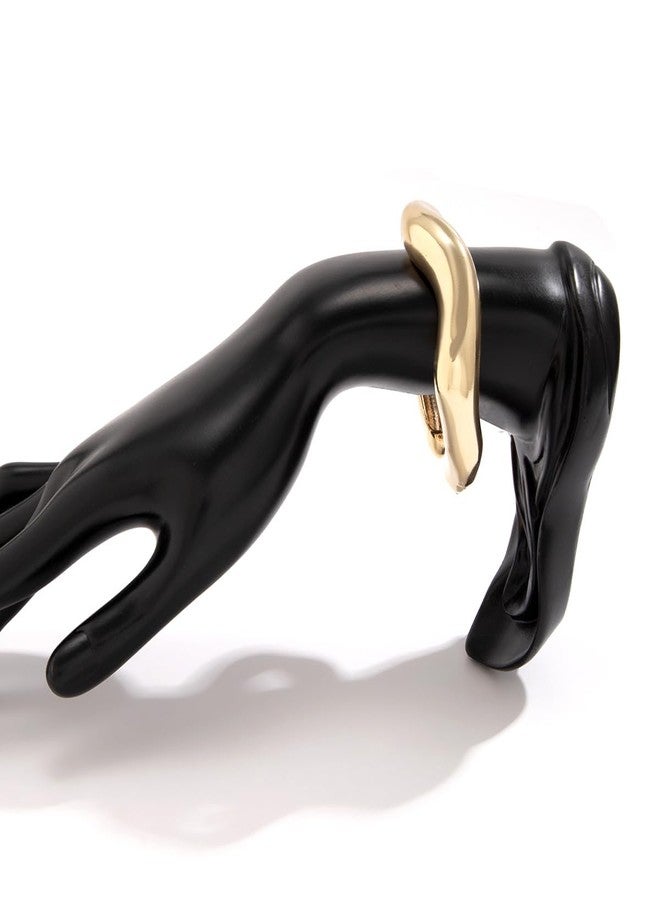 Aaishwarya Gold Plated Glossy Wavy Open Cuff Bracelet | Anti-Tarnish Jewels | Bracelets for Women and Girls | Bold & Chunky | Statement Jewelry | Boho Beach Accessory - Image 5