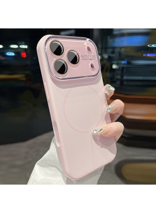 مونوج كيس السيليكون السائل المتوافق مع MagSafe لـ iPhone 17 Pro مع حماية عدسة الكاميرا المدمجة ، غطاء مقاوم للصدمات ومقاوم للخدش وردي - Image 1