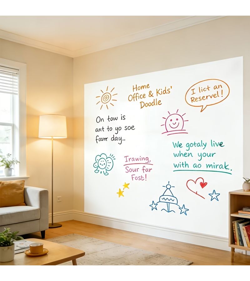 Electrostatic Adhesive Whiteboard Sticker 23.62x196.85inch Rewritable Reusable Wall Film - Image 4