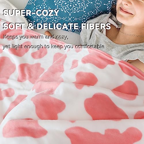 GEULAY Queen Blanket for Bed, Extra Large Full Size Pink Fleece Throw Blanket for Bedroom Living Room, Pink Gifts for Women, Couples, Colleage Girls 90" x 90" - Image 5