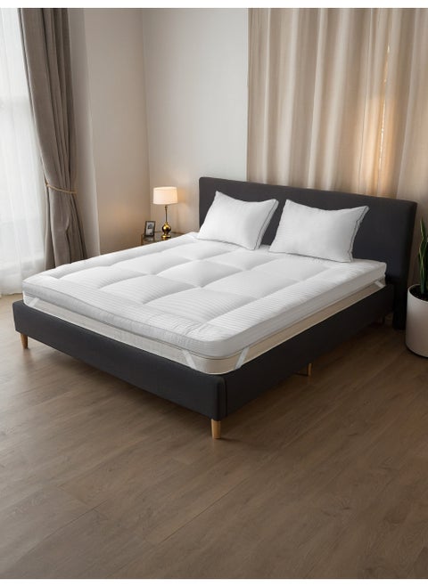 Select Size Quilted And Elastic Fitted Mattress Topper & Protector | 4 Corner Secure Fit